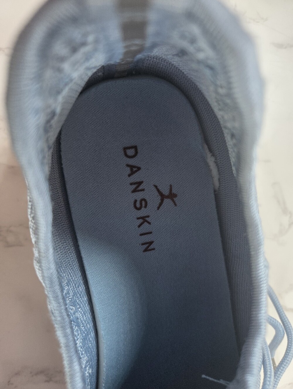 Danskin Light Blue Knit Slip-On Sneakers with Lace Detail(B41) - Picture 10 of 11